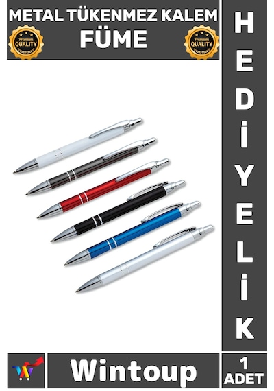 Kalem Şık Ergonomik Ofis Hediyelik Tasarım Lüks Kaliteli Profesyonel Ağır Metal Tükenmez Kalem Füme Çok Renkli