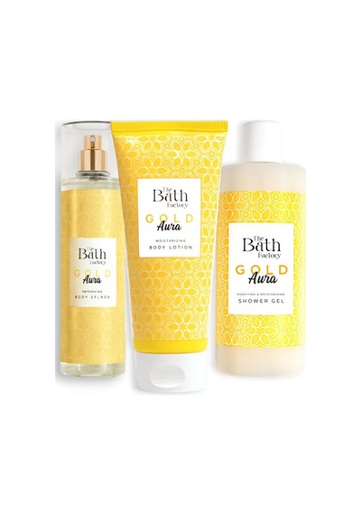 The Bath Factory Gold Aura Duş Jeli + Gold Aura Vücut Spreyi + Gold Aura Vücut Losyonu Mistik