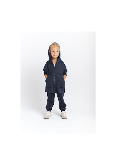 Oliven The Kid Oliventhekid Unisex Fermuarlı Kanguru Cepli Kapüşonlu Takım Lacivert Lacivert