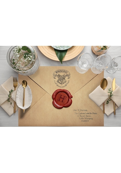 Adawall Home Harry Potter Letter Kumaş Amerikan Servis 4'lü Set Bej