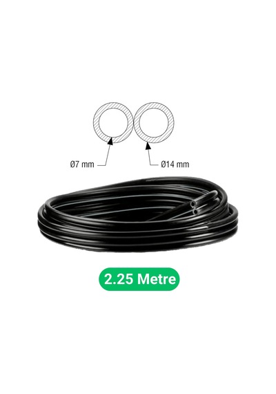 Melasty Süt Sağma Makinesi İkili Nabız Hortumu Siyah Ø7 X Ø14 Mm 2,25 Metre - Kesili -3098