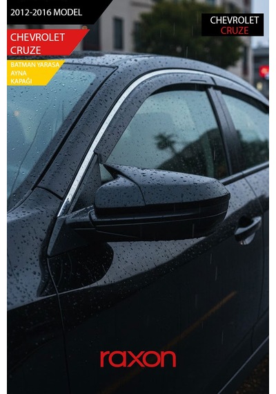 Chevrolet Cruze 2012-2016 Batman & Yarasa Ayna Kapağı Parlak Piano Black Sport