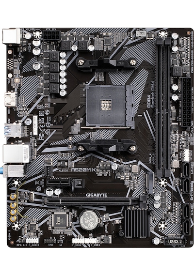 Gigabyte A520M K 1.0 AMD A520 5100 MHz (OC) DDR4 Soket AM4 mATX Anakart