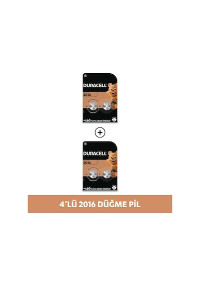 Duracell Özel 2016 Lityum Düğme Pil 3V CR2016 4'lü Paket