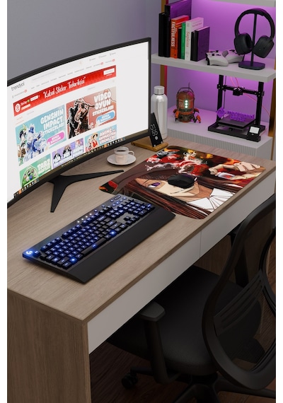 Fire Force Anime V3 - 48x40 Xl Gaming Kauçuk Kaymaz Taban Mouse Pad Fare Altlığı
