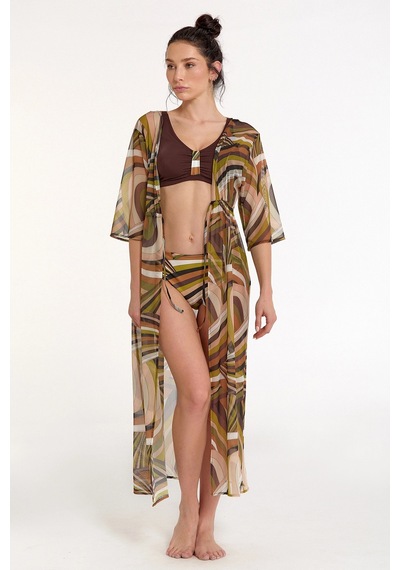 Argento 2106-3010 Kadın Kaftan Kahverengi
