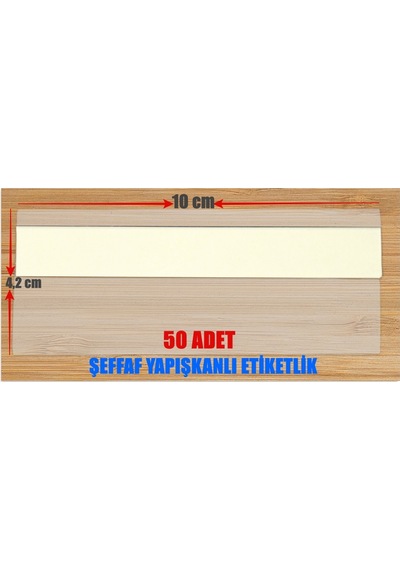 ŞEFFAF YAPIŞKANLI ETİKETLİK - 50 ADET