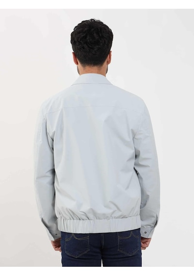 Dufy Gri Erkek Regular Fit Düz Klasik Yaka Bomber Mont - 104404-Gri