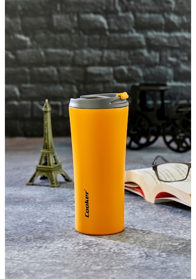 Cooker Moodflip 400 Ml Paslanmaz Çelik Bardak Termos Ckr2050 Sarı