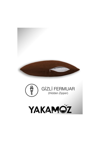 Br Yakamoz Kiremit Renk Kırlent , Yastık Kılıfı Kadife Görünümlü Velvet Touch Serisi Kiremit