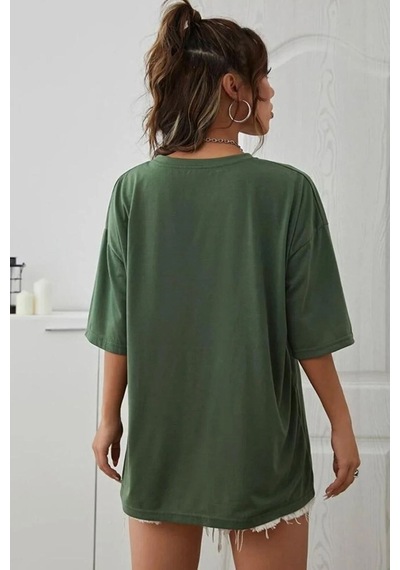 Unisex Tasmania Baskılı Tasarım Tshirt Yeşil