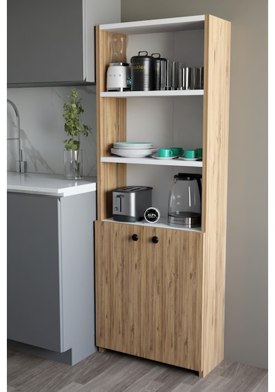 Kapaklı Çok Amaçlı Mutfak Dolabı 150x50x22 Cm - Raflı Erzak Dolabı Modern Depolama Ünitesi Atlantik Çam - Beyaz Kapaklı Çok Amaçlı Mutfak Dolabı 150x50x22 Cm - Raflı Erzak Dolabı Modern Depolama Ünitesi Atlantik Çam - Beyaz