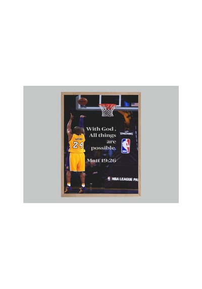 Poster Nba Kobe Bryant Ahşap Çerçeveli Dekoratif Tablo Çok Renkli - 867737023 Çok Renkli