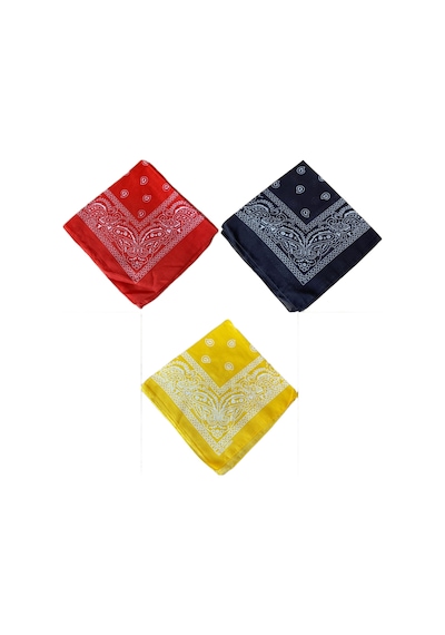 Pamuklu Klasik Desen Unisex 3lü Bandana Seti Renkli Bandana Etnik Desenli A Kalite Bandana Beyaz - Bordo