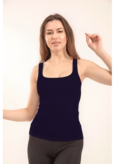 Balenbi Kadın Basic Geniş Askılı Uzun Penye Body 1068 Lacivert