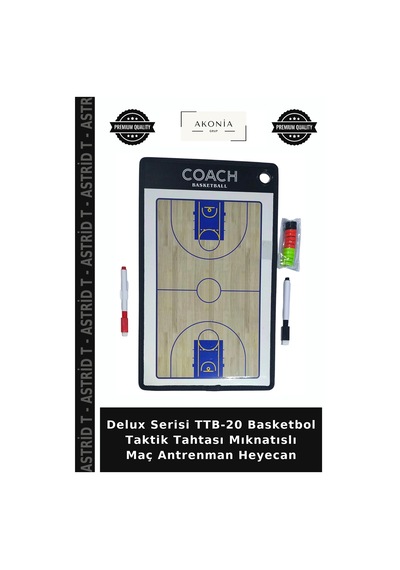 Delux Serisi Ttb-20 Basketbol Taktik Tahtası Mıknatıslı Maç Antrenman Heyecan