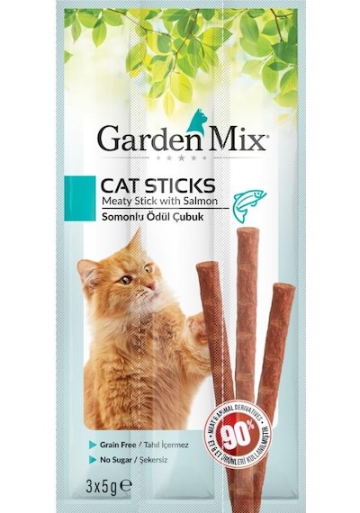 Garden Mix Somonlu Kedi Stick Ödül Maması 3 x 5 G
