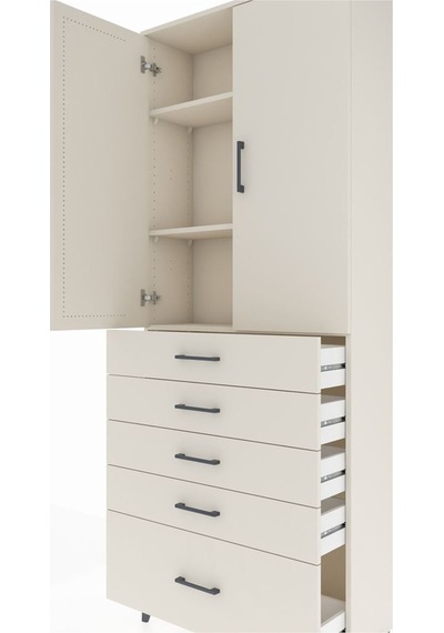 Arges Dolap 3 Raflı 5 Çekmeceli 2 Kapaklı 88x30x221 Aytaşı-ay... Aytaşı