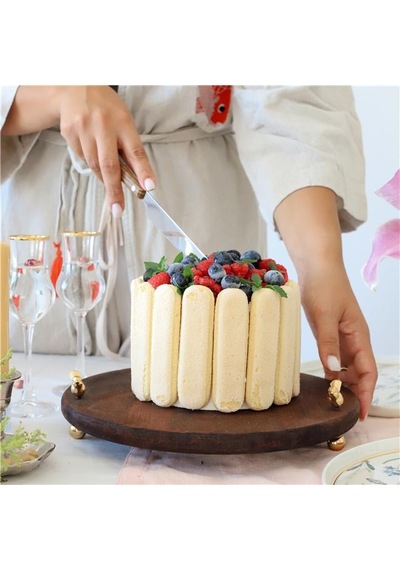 Akayev Ahşap 28 Cm Altın Ayak Kuş Sunum Tabağı