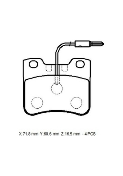 Peugeot 106 91/96 Ön Fren Balatası 4 Kablolu Disk 71,9x60,6x17 Bramax - Fren Ve Ekipmanları
