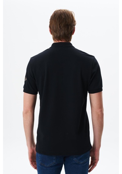 AR-MA Arma Erkek Regular Fit Baskılı % 100 Pamuk Pike Polo Yaka Tişört Y29374356202 Siyah