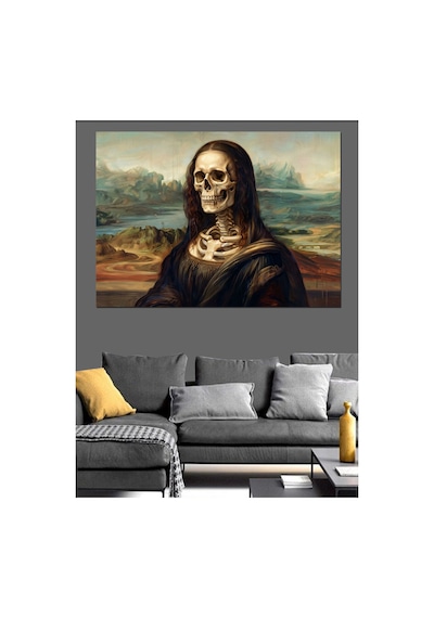 İskelet Yapılı Mona Lisa Tablosu Yağlı Boya Dokulu Kanvas Tablo Canvas Tablosu