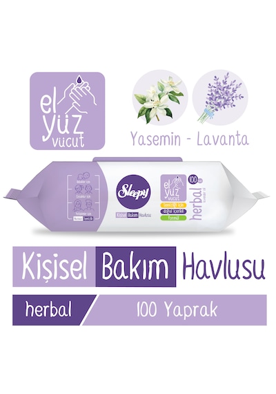 Sleepy Herbal Kişisel Bakım Havlusu 100 Yaprak Tekli