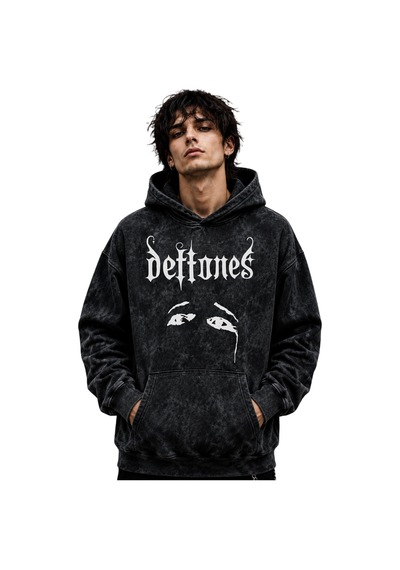 Sevbano Deftones Rock Metal Müzik Grubu Baskılı Unisex Oversize Premium Y Siyah