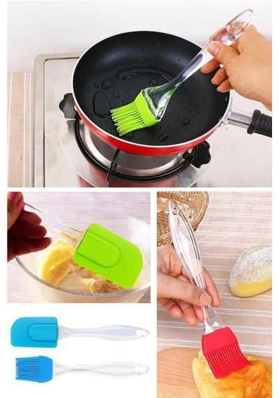 Silikon Yumurta Fırçası Ve Spatula 2'li Set Silikon Çok Renkli Diğer