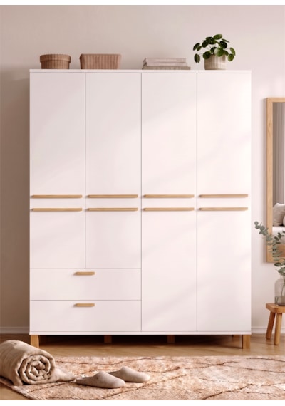 Robin Home Porto Ahşap Ayaklı 4 Kapaklı 2 Çekmeceli Raflı Bölmeli Gardırop Genç Odası Dolabı Elbise Dolabı Beyaz Robin Home Porto Ahşap Ayaklı 4 Kapaklı 2 Çekmeceli Raflı Bölmeli Gardırop Genç Odası Dolabı Elbise Dolabı Beyaz
