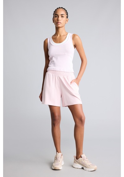 Defacto Çift Katman Görünümlü Slim Fit Ribana Crop Basic Atlet I7464ax26hspn688 Pembe-pn688