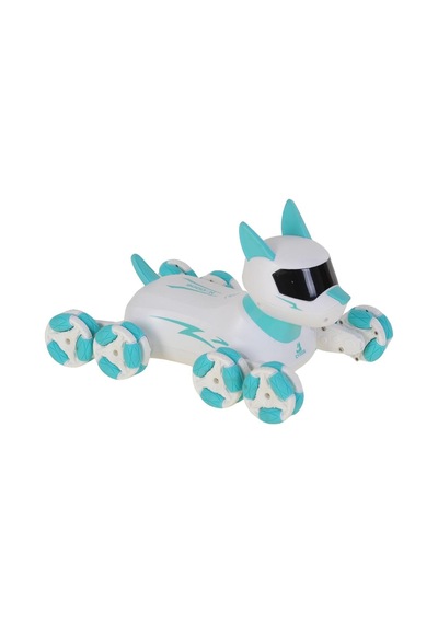 Uzaktan Kumandalı Şarjlı Mavi Beyaz Akrobatik Robot Köpek Işıklı Ve Müzikli