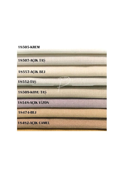 Rendecioğlutekstil Keten Fon Katlamalı Perde 1. Kalite Natural Keten/krem Renk 120 X 270 Krem Diğer