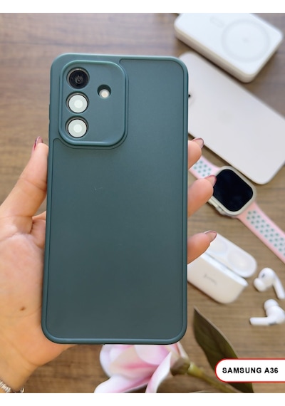 Samsung Galaxy A36 Uyumlu Kamera Korumalı Darbeye Dayanıklı Renk Atmayan Keep Silikon Kılıf Haki