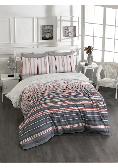 Pamuklu Sarı Çarşaflı Çift Kişilik Nevresim Takımı 200x220 Antrisit