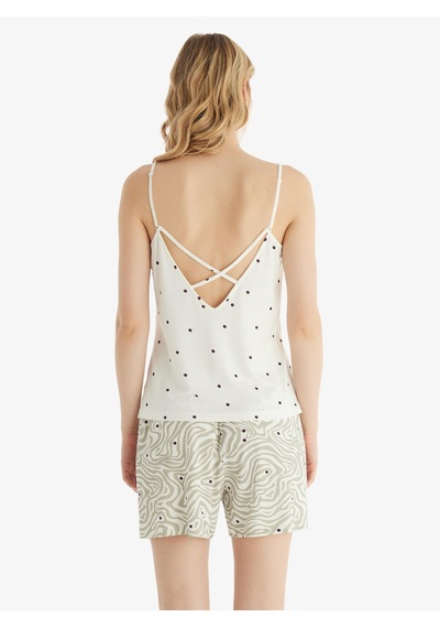 Blackspade Kadın Ring Viskoz İnce Askılı Şortlu Krem Pijama Takımı C8t5n8o15 Krem