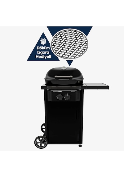 Davos 570g Pro Yeni Nesil Siyah Barbekü - Döküm Izgara Dahil