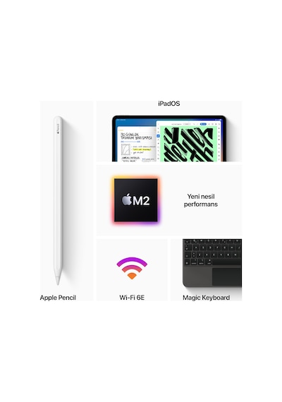 Apple iPad Pro 12.9 (6. Nesil) MNXV3TU/A Wi-Fi 8 GB 512 GB 12.9" Tablet Gümüş