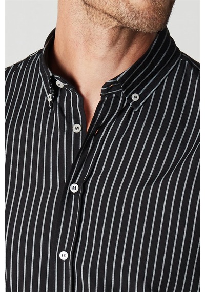 Tudors Slim Fit Poplin Erkek Gömlek-25505 Lacivert