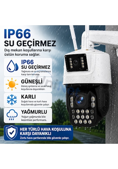Uninet 42x Optik Zoom 8mp Çift Lensli Wifi Ptz Güvenlik Kamerası Gece Görüşü Ve 355 Dönebilen Ip Kamera