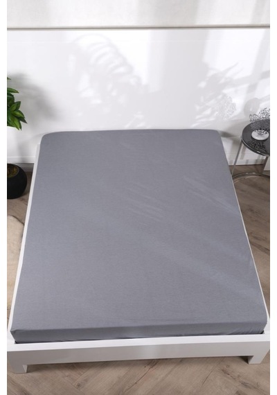 Aç-tak Lastikli Tek Kişilik Çarşaf 160x200+30 Cm Polycotton Matriss Serisi Gri