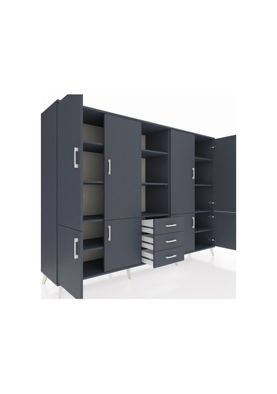 Hyperion Dolap 11 Raflı 3 Çekmeceli 8 Kapaklı 220x44x163 Antrasit Antrasit-antrasit Hyperion Dolap 11 Raflı 3 Çekmeceli 8 Kapaklı 220x44x163 Antrasit Antrasit-antrasit