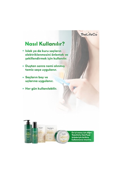 Thelifeco Hairfood Değerli Yağlar Serisi Durulanmayan Doğal Saç Bakım Kremi 200 ML