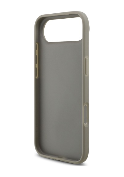 Apple Uyumlu iPhone 17 Air Kılıf Guess Lisanslı Taşlı Arka Yüzey Üçgen Logolu Kapak Gümüş