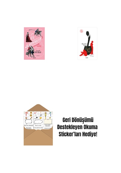 Üç Silahşörler 3 - Bragelonne Vikontu + Siyah Lale + Okuma Sticker'ları