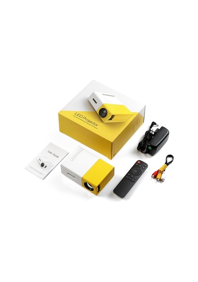 Taşınabilir Mini Led Projeksiyon Cihazı Ev Sinema Sistemi, Çoklu Bağlantı Hdmı/usb/av Ve Kumandalı Taşınabilir Projektör Siyah - 936870599