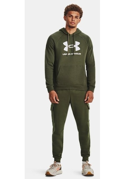 Under Armour Erkek UA Rival Fleece Logo Kapüşonlu Üst 1379758-390