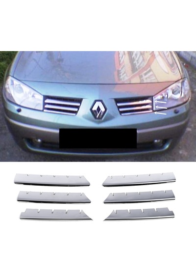 Renault Megane 2 Krom Ön Panjur 6 Parça 2002-2006 Arası P.çelik