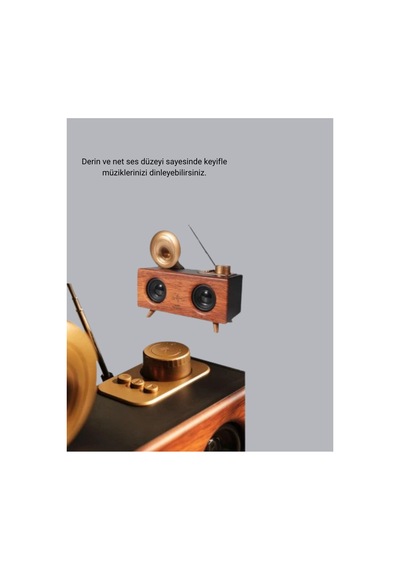Astraltech Çift Hoparlörlü Retro Bluetooth Speaker 1800mah Bataryalı Aux Usb Sd Kartlı