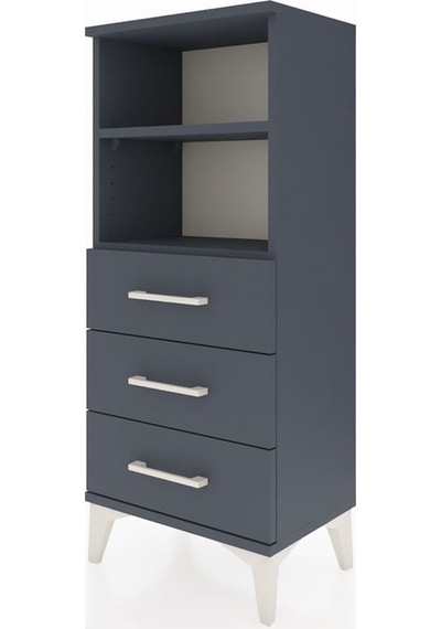 Arges Komodin 2 Raflı 3 Çekmeceli 44x30x106 Antrasit-antrasit Antrasit